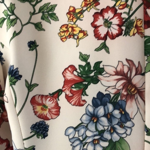 Zara Size S Floral Print Button Front Blazer Jacket SM Pockets Lined Art to Wear - Picture 5 of 16